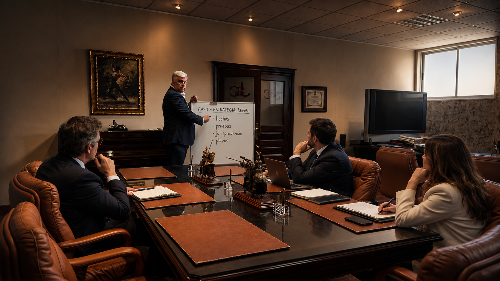 José Luis Blasco durante una reunión de estrategia legal